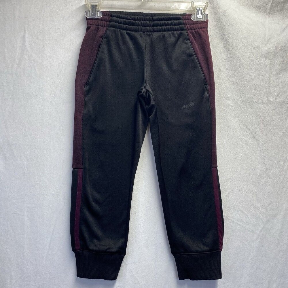 Avia Athletic Drawstring Waist Jogger Pants Boys Small (8) Black Side Pockets